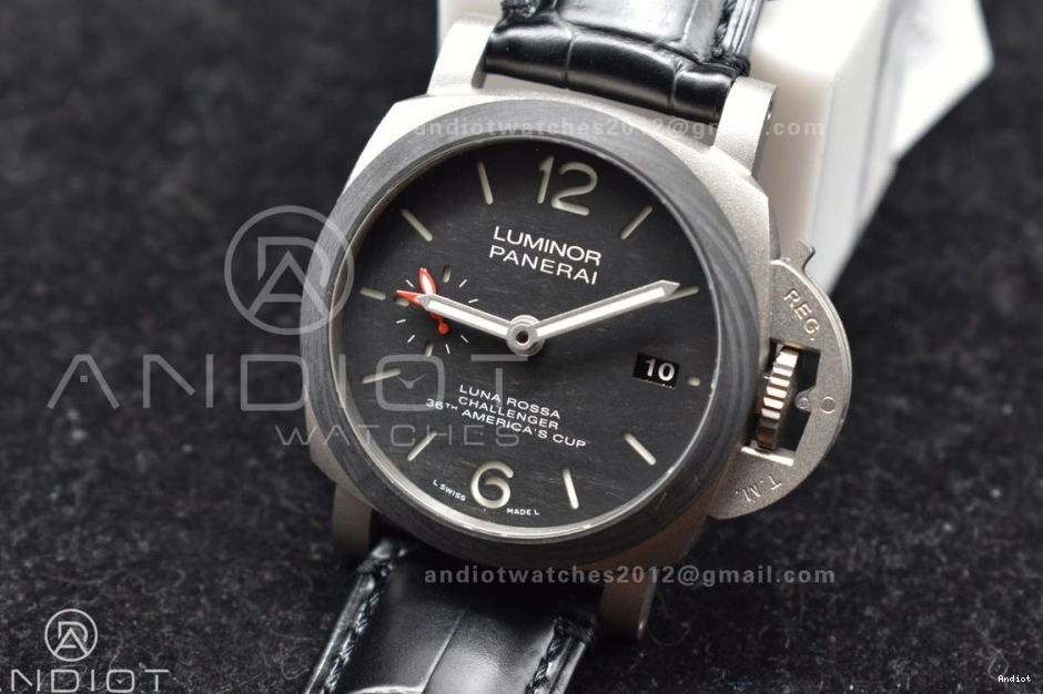 Dial P.9011 Best Titanium Luminor Super Black W PAM1096 VSF Edition 1:1 Strap Clone on GMT Black 42mm Leather 1127